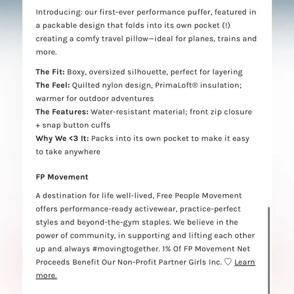 Free People Packable Puffer Size XS NWT - Picture 2 of 12